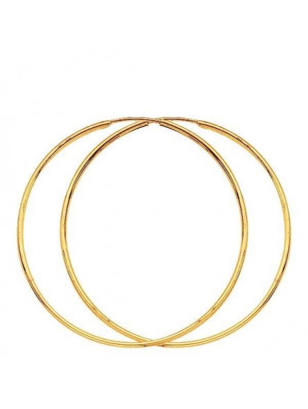 Boucles D'Oreilles Créoles Fil 1,2 Ø40 Mm 1005174 - Marque Collection Elsass Bijouterie  Or 375/1000 - Couleur Jaune -