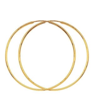 Boucles D'Oreilles Créoles Fil 1,2 Ø40 Mm 1005174 - Marque Collection Elsass Bijouterie  Or 375/1000 - Couleur Jaune -