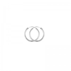 Boucles D'Oreilles Créoles Fil 1,2 Ø14 Mm 1005287 - Marque Collection Elsass Bijouterie  Or 375/1000 - Couleur Blanc