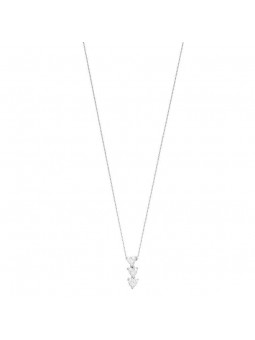 Collier 3 Coeurs Multi Oxydes 1006393 - Marque Collection Elsass Bijouterie  Or 375/1000  Oxyde De Zirconium
