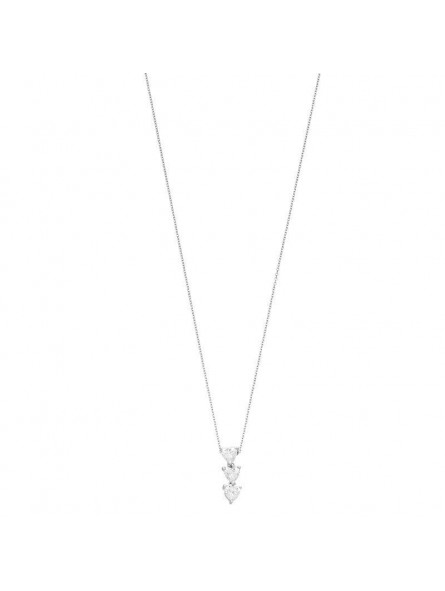 Collier 3 Coeurs Multi Oxydes 1006393 - Marque Collection Elsass Bijouterie  Or 375/1000  Oxyde De Zirconium