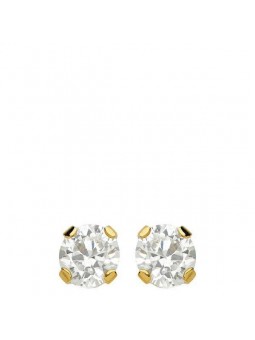 Boucles D'Oreilles Puces Oxyde 4 Mm Or Jaune 1006399 - Marque Collection Elsass Bijouterie  Or 375/1000  Oxyde De Zirconium