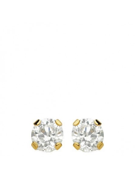 Boucles D'Oreilles Puces Oxyde 4 Mm Or Jaune 1006399 - Marque Collection Elsass Bijouterie  Or 375/1000  Oxyde De Zirconium