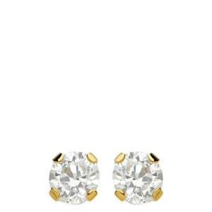 Boucles D'Oreilles Puces Oxyde 4 Mm Or Jaune 1006399 - Marque Collection Elsass Bijouterie  Or 375/1000  Oxyde De Zirconium