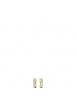 1/2 Créoles Oxydes 1006481 - Marque Collection Elsass Bijouterie  Or 375/1000 - Couleur Jaune - Oxyde De Zirconium