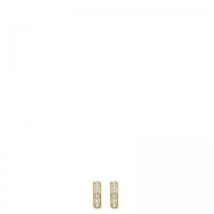 1/2 Créoles Oxydes 1006481 - Marque Collection Elsass Bijouterie  Or 375/1000 - Couleur Jaune - Oxyde De Zirconium