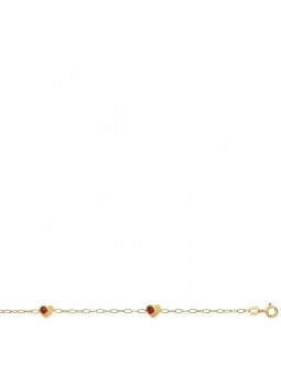 Bracelet Maille Forcat 3 Coeurs Coccinelles 1006738 - Marque Collection Elsass Bijouterie  Or 375/1000 - Couleur Jaune -