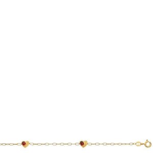 Bracelet Maille Forcat 3 Coeurs Coccinelles 1006738 - Marque Collection Elsass Bijouterie  Or 375/1000 - Couleur Jaune -