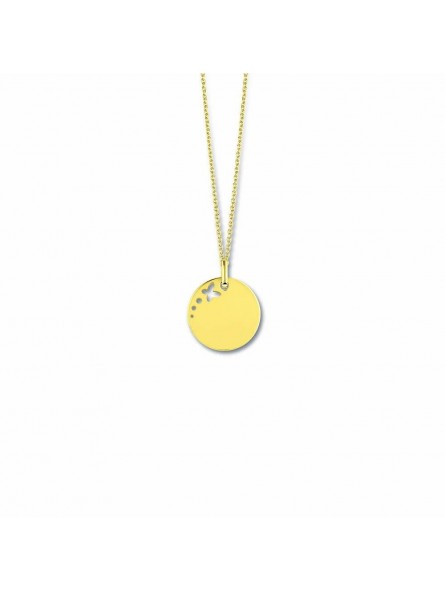 Pendentif Pendentif Plaque Ronde Papillon Decoupe 1006809 - Marque Collection Elsass Bijouterie  Or 375/1000