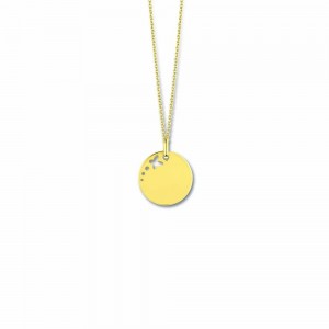 Pendentif Pendentif Plaque Ronde Papillon Decoupe 1006809 - Marque Collection Elsass Bijouterie  Or 375/1000