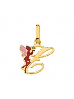 Pendentif Pendentif "E" Fee Email Sur Or Jaune 1006859 - Marque Collection Elsass Bijouterie  Or 375/1000