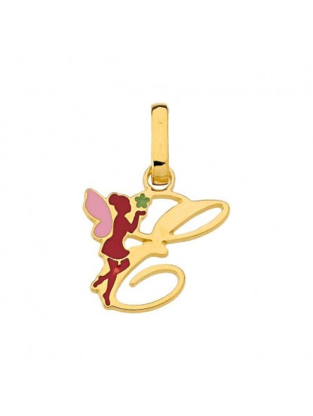 Pendentif Pendentif "E" Fee Email Sur Or Jaune 1006859 - Marque Collection Elsass Bijouterie  Or 375/1000