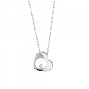 Collier Coeur - 1007938 1007938 - Marque Collection Elsass Bijouterie  Argent 925/1000 - Couleur Blanc Oxyde De Zirconium