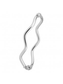 Bracelet Jonc Ouvrant Vague Fil Rond 3 Mm 1008083 - Marque Collection Elsass Bijouterie  Argent 925/1000 - Couleur Blanc