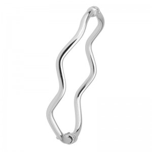 Bracelet Jonc Ouvrant Vague Fil Rond 3 Mm 1008083 - Marque Collection Elsass Bijouterie  Argent 925/1000 - Couleur Blanc