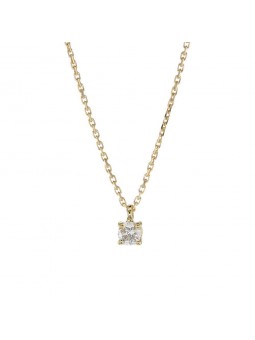 Collier En Or Jaune Solitaire Diamant 1008158 - Marque Collection Elsass Bijouterie  Or 750/1000  Diamant