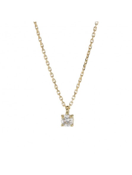 Collier En Or Jaune Solitaire Diamant 1008158 - Marque Collection Elsass Bijouterie  Or 750/1000  Diamant