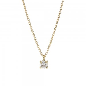 Collier En Or Jaune Solitaire Diamant 1008158 - Marque Collection Elsass Bijouterie  Or 750/1000  Diamant