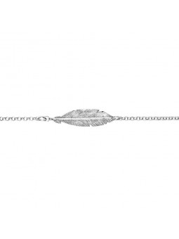 Bracelet Plume 16 Cm, Argent Rhodié 925 1009528 - Marque Collection Elsass Bijouterie   - Couleur Blanc