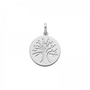 Pendentif Femme Arbre De Vie En Or Blanc 9K - Bijou Collection