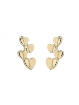 Boucles D'Oreilles Coeurs, Or Jaune 9K 1010333 - Marque Collection Elsass Bijouterie