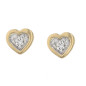 Boucles D'Oreilles Coeurs, Diamant 0,008 Ct, Or Jaune 750 1010355 - Marque Collection Elsass Bijouterie    Diamant