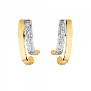 Boucles D'Oreilles Fantaisie, Diamant 0,01 Ct, Or Jaune 9K 1010360 - Marque Collection Elsass Bijouterie
