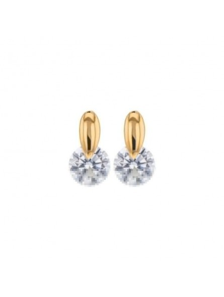 Boucles D'Oreilles Fantaisie, Oxyde, Or Jaune 9K 1010366 - Marque Collection Elsass Bijouterie    Oxyde De Zirconium