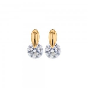 Boucles D'Oreilles Fantaisie, Oxyde, Or Jaune 9K 1010366 - Marque Collection Elsass Bijouterie    Oxyde De Zirconium