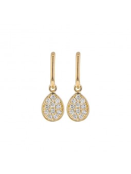 Boucles D'Oreilles Fantaisie, Oxyde, Or Jaune 9K 1010400 - Marque Collection Elsass Bijouterie    Oxyde De Zirconium
