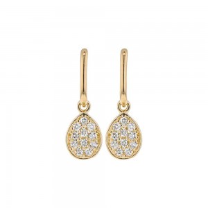 Boucles D'Oreilles Fantaisie, Oxyde, Or Jaune 9K 1010400 - Marque Collection Elsass Bijouterie    Oxyde De Zirconium