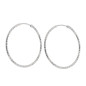 Boucles D'Oreilles Creoles Fantaisie, 30 Mm, Argent Rhodie 925 1010415 - Marque Collection Elsass Bijouterie   - Couleur Blanc