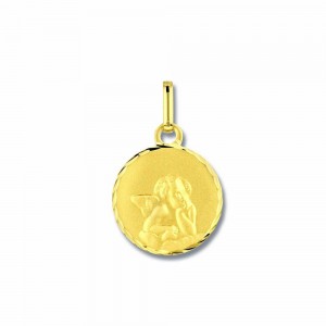 Pendentif Medaille Ange , Or Jaune 9K 1010509 - Marque Collection Elsass Bijouterie