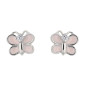 Boucles D'Oreilles Papillons Argent Rhodie 925 1010578 - Marque Collection Elsass Bijouterie   - Couleur Blanc