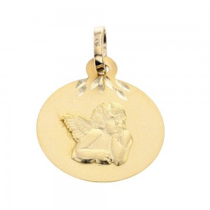 Pendentif Medaille Ange Or Jaune 9K 1010580 - Marque Collection Elsass Bijouterie  Or 375/1000 - Couleur Jaune -