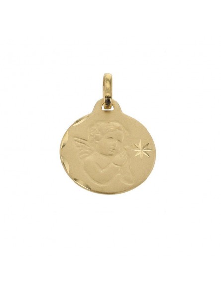 Pendentif Médaille Ange Or Jaune 9K 1010582 - Marque Collection Elsass Bijouterie