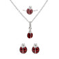 Parure Coccinelle Argent Rhodie 925  38 Cm