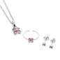 Parure Fleurs Oxydes Argent Rhodie 925  38 Cm
