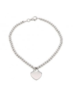 Bracelet C¼Ur 18 Cm Argent Rhodie 925