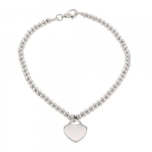 Bracelet C¼Ur 18 Cm Argent Rhodie 925