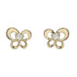 Boucles D'Oreilles Papillons Oxyde Or Jaune 9K 1011006 - Marque Collection Elsass Bijouterie    Oxyde De Zirconium