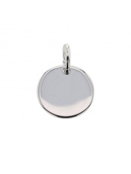 Medaille Ronde Gravee Argent Rhodie 925 1011440 - Marque Collection Elsass Bijouterie   - Couleur Blanc