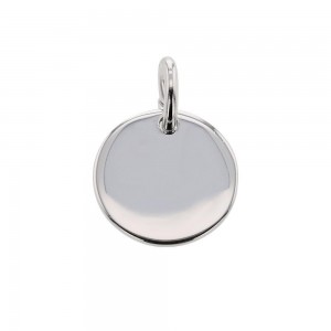 Medaille Ronde Gravee Argent Rhodie 925 1011440 - Marque Collection Elsass Bijouterie   - Couleur Blanc