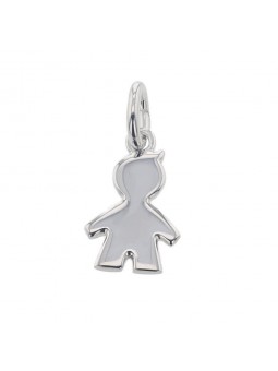 Medaille Petit Garcon Gravee Argent Rhodie 925
