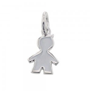 Medaille Petit Garcon Gravee Argent Rhodie 925