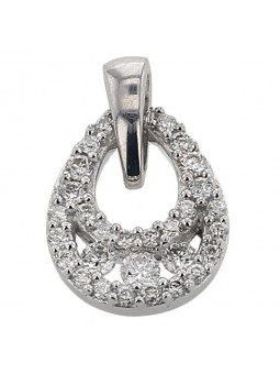 Pendentif Diamants 0.12 Ct Or Gris 9K