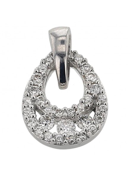 Pendentif Diamants 0.12 Ct Or Gris 9K