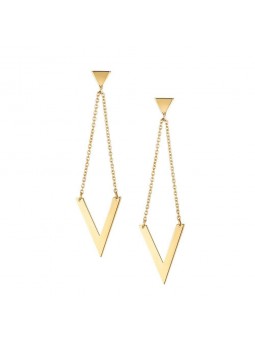 Boucles D'Oreilles Boucles D'Oreilles Motif V Or Jaune 9K 1011884 - Marque Collection Elsass Bijouterie