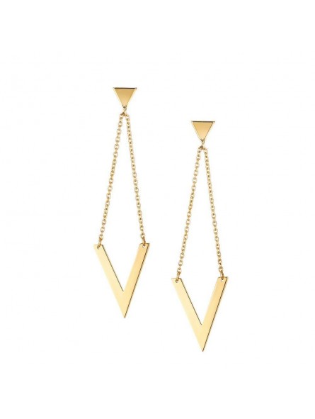 Boucles D'Oreilles Boucles D'Oreilles Motif V Or Jaune 9K 1011884 - Marque Collection Elsass Bijouterie