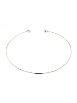 Collier Boules Rigide Argent Rhodie 925